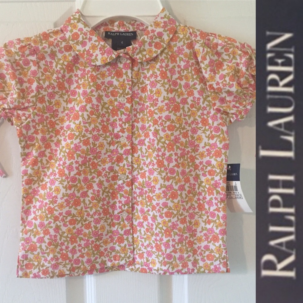 NWT Girl’s Ralph Lauren Floral shirt size 4
